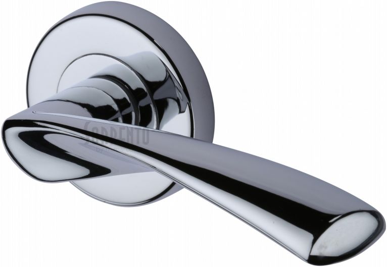 Treviso lever on rose handle in polished chrome